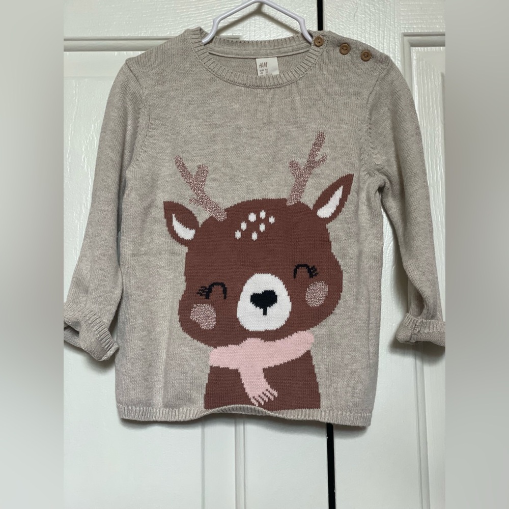 H&M Kids Beige Deer Sweater 2T